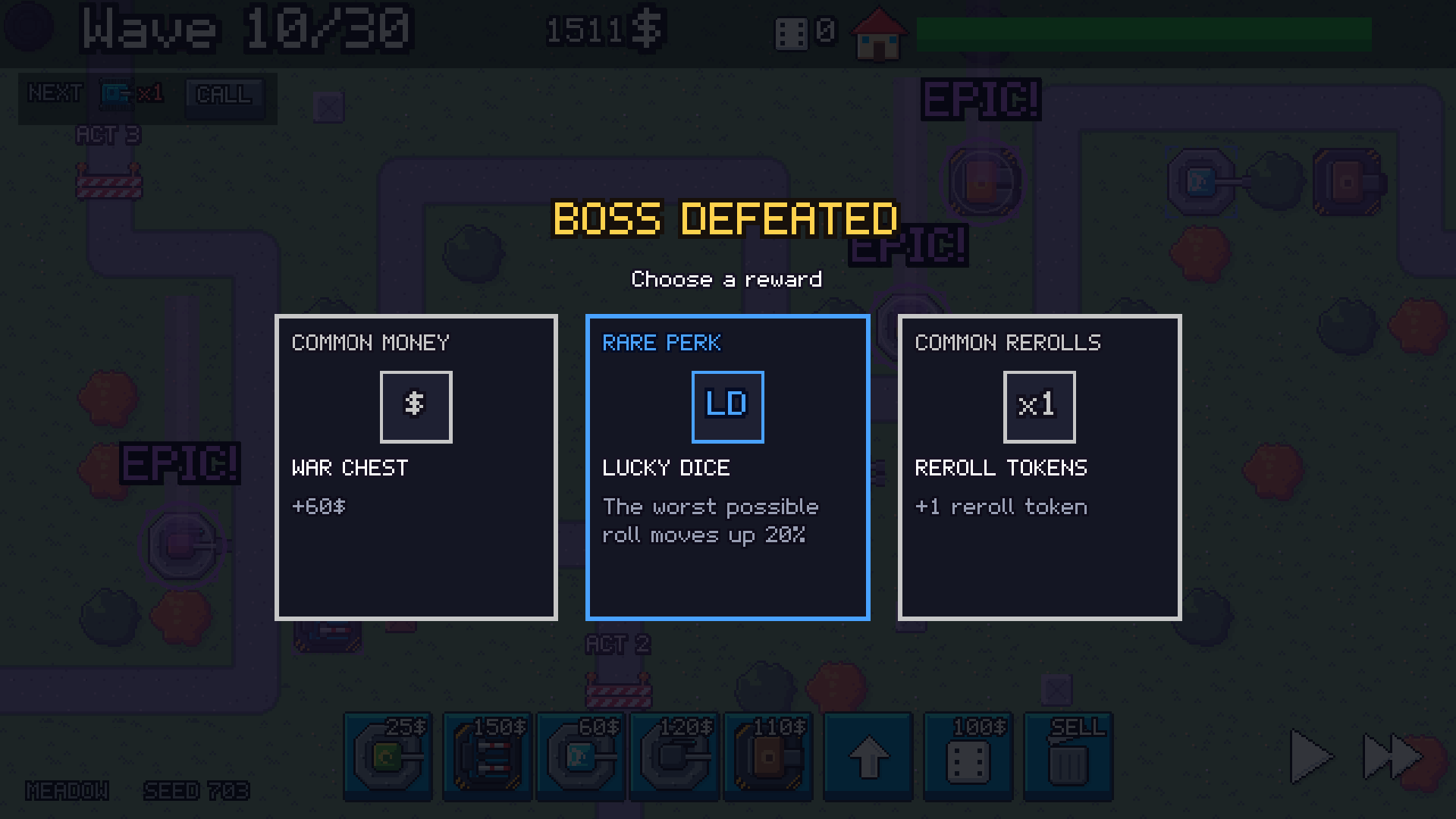 Picking a reward after a boss